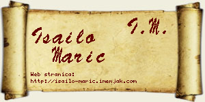 Isailo Marić vizit kartica